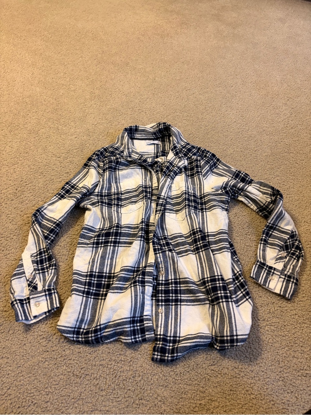 croft & barrow black and White Plaid Button-Down Shirt